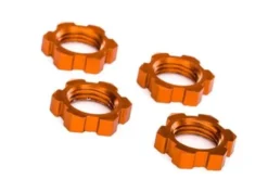 Traxxas Wheel nuts, splined, 17mm, serrated (orange-anodized) (4)– TRX7758T