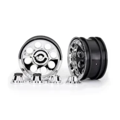 Traxxas Wheels 2.2 classic chrome 2 center caps front 2 rear 2 requires #8255A extended thread stub axle – TRX8163