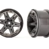 Traxxas Wheels, RXT 2.8′ (charcoal gray & black chrome) (2) – TRX6772-BLKCR