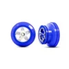 Traxxas Wheels, SCT chrome, blue beadlock style, dual profile (2.2â€ outer, 3.0â€ inner) (2) (2WD front only) – TRX5870A