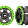 Traxxas Wheels, TRX-4 Sport 2.2 (gray, green beadlock style) (2) – TRX8180-GRN