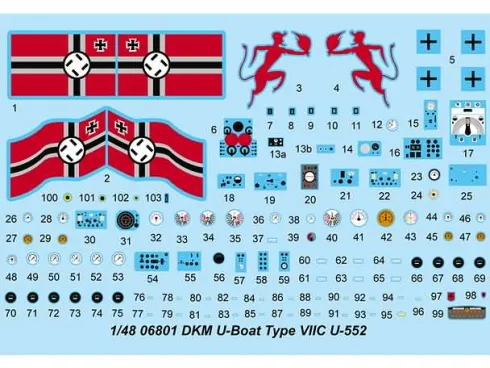 Trumpeter DKM U-Boat Type VII C U-552 Bouwpakket 1:48