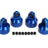 TRX7764A – Shock caps, aluminum blue-anodized, GTX shocks 4/ spacers 8