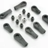 TRX6076 – Plastic rod ends (8) (1/6 and 1/5 scale)/ hollow ball connectors (8) (6-black 2-silver)