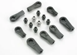 TRX6076 – Plastic rod ends (8) (1/6 and 1/5 scale)/ hollow ball connectors (8) (6-black 2-silver)