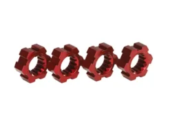 TRX7756R – Wheel hubs, hex, aluminum red-anodized 4