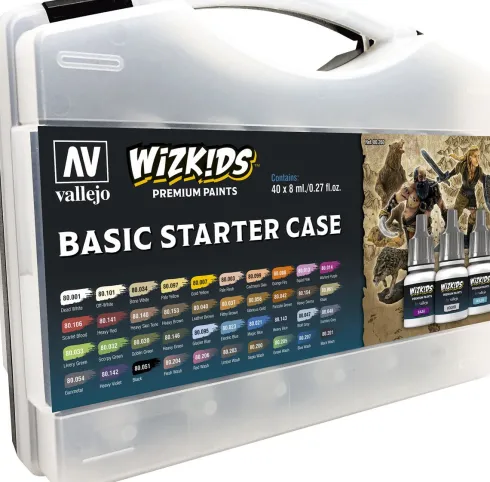 Vallejo Basic Starters Case Wizkids Premium Paints 40 kleuren 8ml – 80260