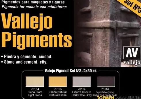 Vallejo Pigments Set Nr. 3 Stone and Cement nieuw nummer 73192