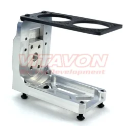 VITAVON CNC Aluminium #7075 Motor Mount met Carbon Plate & 40mm Fan Holder – Voor X-MAXX 1/5