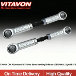 VITAVON CNC Gefreesde 7075 Aluminium Dual Servo Stuurstangen voor Losi DBXL-E 2.0 / 5B / 5T