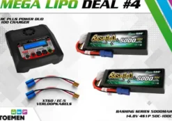 2x Gens ace Bashing Series 5000mAh 14.8V 4S1P 50C-100C Lipo Batterij EC-5 en RC Plus Power Duo 100 Charger